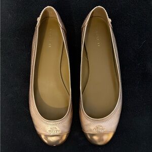 Coach Pink Metallic Flats Size 8 Womens